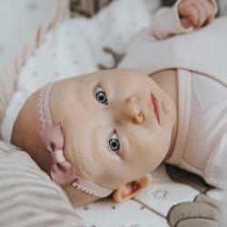 Your Little Miss Fascia per neonato con fiocco in pizzo - Malva antico