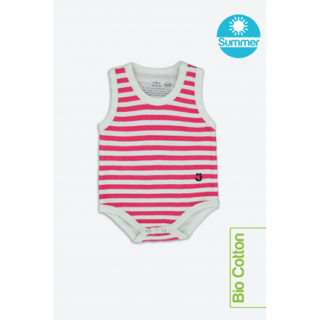 J Body 0-36 mesi -Bio Cotton Summer - Smanicato - Fucsia/Bianche