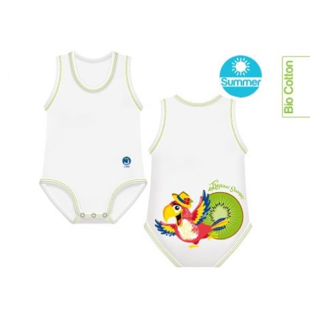 J Body - 0-36 mesi  - Bio Cotton Summer - Smanicato Tropical Pappagallo