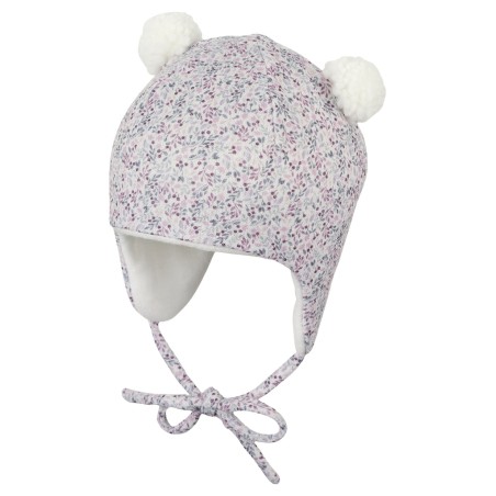 Sterntaler - Cappellino Neonato con Pom Pon e Laccetto - Stampa Millefiori