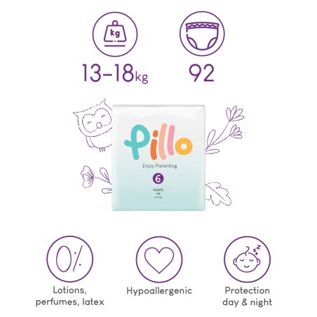 Pillo Pants Enjoy Parenting - Pannolini  Mutandina Tg 6 - 13 -18 kg - 92 pz