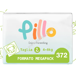 Pillo Taglia 2 - 4/8 Kg 372 Pz (12 pacchi) - Pannolini Enjoy