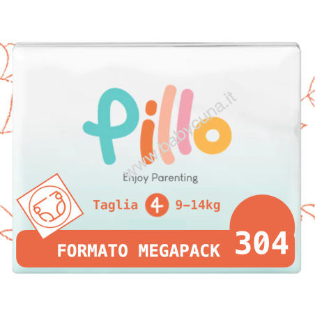 Pillo Taglia 4 - 9/14 Kg 304 Pz (8 pacchi) - Pannolini Enjoy