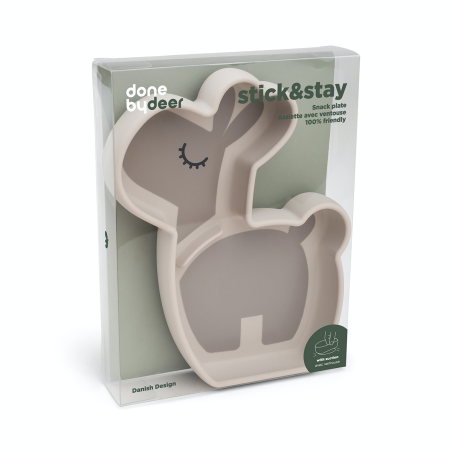 Donebydeer - Piatto a Scomparti - Silicone Alimentare - Stick&Stay - Lalee Sabbia