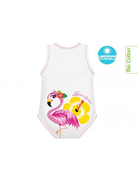 J Body - 0-36 mesi  - Bio Cotton Summer - Smanicato Fenicottero