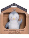 Tikiri - 3-in-1 Sonaglio Pinguino, Massaggiagengive, Gioco da Bagno, My First Arctic Animals - 100% Caucciù Naturale