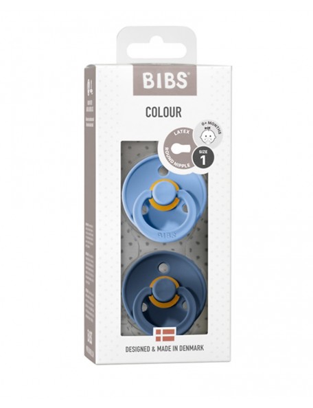 Bibs Color - Set 2 Succhietti - 0-6M - Sky/Steel Blu