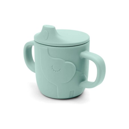 Donebydeer - Tazza Con Beccuccio e Manici Peekaboo - Blue - Silicone